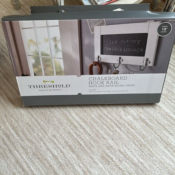 Target Threshold white chalkboard message center and satin nickel hook rail 18” - Picture 4 of 14